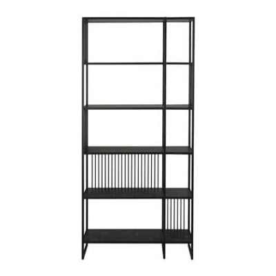 Afbeelding van Boekenkast Zwart Metaal Open kast 85x35x185cm Diego Giga Living