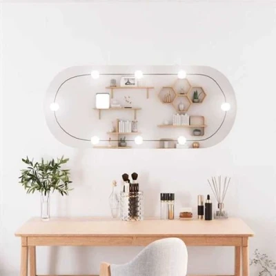 Afbeelding van vidaXL Wandspiegel met LED&#039;s ovaal 25x60 cm glas