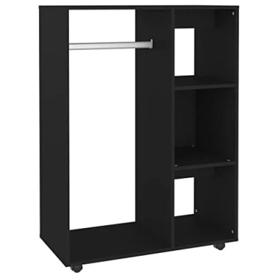 Afbeelding van vidaXL Kledingkast zwart 80x40x110 cm bewerkt hout