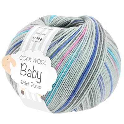 Afbeelding van LANA GROSSA Cool Wool Baby Print 100% scheerwol merinowol, viltvrij, handbreigaren van (merino), 50 gram wol voor breien en haken, 220 m