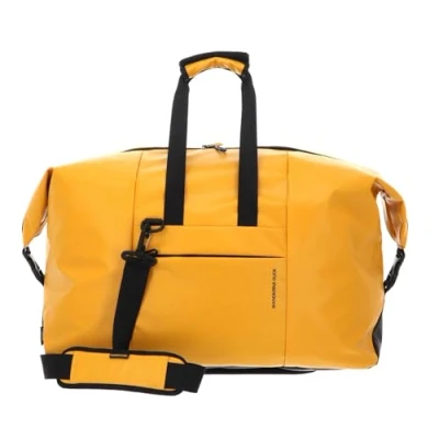 Afbeelding van MANDARINA Duck Reistas Eco Coated Duffle Bag Yellow Donkergeel