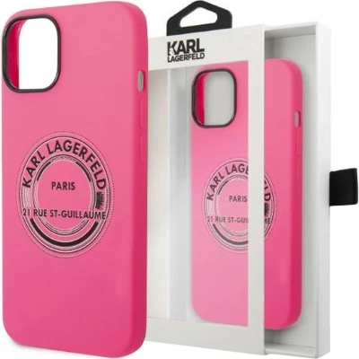 Afbeelding van Karl Lagerfeld KLHCP14MSRSGRCF iPhone 14 Plus 6.7 hardcase roze/roze Siliconen RSG