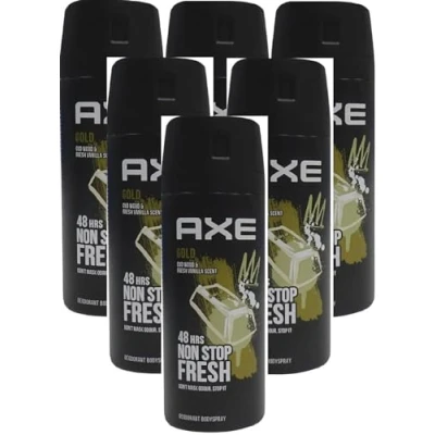 Afbeelding van Axe 48 H Non Stop Fresh Deodorant Spray Gold Temptation 6 x 150 ml