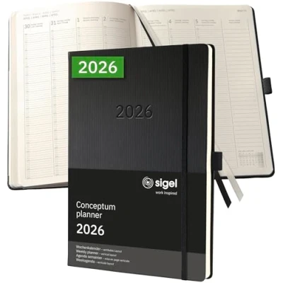 Afbeelding van SIGEL C2618 Weekalender Conceptum 2026, A4+, zwart