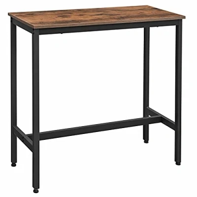 Afbeelding van VASAGLE LBT10X Rechthoekige bartafel, smalle keukentafel, eettafel, robuust frame van metaal, 100 x 40 90 cm, eenvoudig te monteren, vintage bruin en zwart,Groot