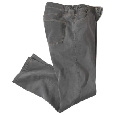 Afbeelding van ATLAS FOR MEN regular jeans gedeeltelijk elastische tailleband stretch voor heren fit herenbroek verkrijgbaar in grote maten, Klassiek grijs