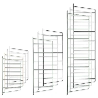 Afbeelding van Natural Goods Berlin Tegel Design plankdragers, 6 niveaus, 250 mm, zwart, 2 stuks