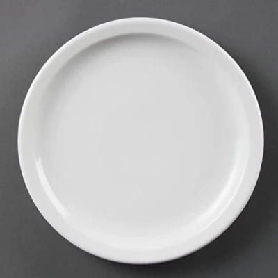 Image de Assiettes à Bord Étroit Blanches 230(Ø)mm x 12 Olympia Porcelaine