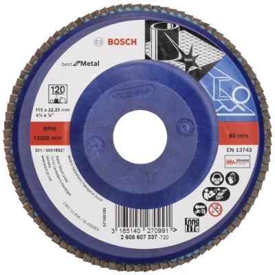 Afbeelding van Bosch Accessories 2608607337 X571 Lamellenschijf Diameter 115 mm Boordiameter 22.33 Staal 1 stuk(s)