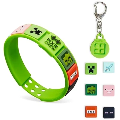 Afbeelding van Minecraft Siliconen kinderarmband, sleutelhanger voor kinderen, cadeau idee, gamer, officiële accessoires,