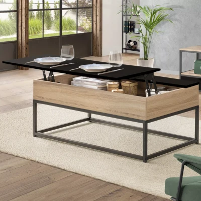 Image de Table basse plateau relevable noir BOSTON design industriel