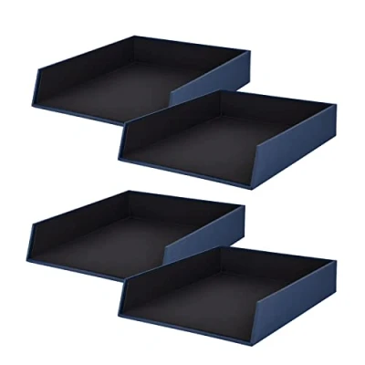 Afbeelding van Rössler S.O.H.O 1335452900 4 opbergmand, stapelbaar, voor DIN A4, 26 x 6 32 cm, pack, marine