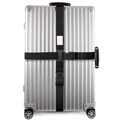 Afbeelding van OW Travel Kofferriem Kruisband Bagageriem voor Koffers (Zwart: 1 stuk) Goed zichtbare stevige Bagage met Bagagelabels. Kofferband reis riem Kofferbagage. Tas Gekruiste Stoffen Band