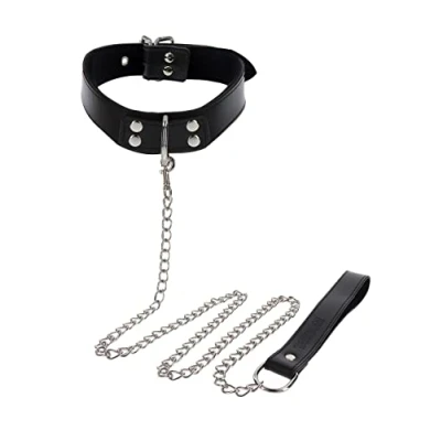 Afbeelding van Taboom Bondage Essentials Elegant Collar and Chain Leash Zwart
