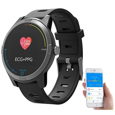 Afbeelding van newgen medicals Bloeddrukhorloge: fitnesshorloge met Bluetooth, hartslagweergave en ECG, app, IP67 (fitnesshorloge ECG functie, smartwatch