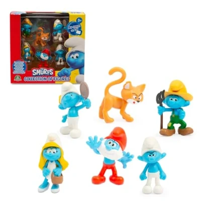 Image de Famosa Les Schtroumpfs, Coffret 6 Figurines 5,5 cm, Dont 1 Figurine Exclusive Gargamel, Jouets pour Enfants à partir de 3 Ans, PUF141