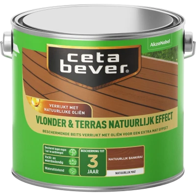 Afbeelding van Ceta Bever Vlonder &amp; Terras Natuurlijk Effect Bankirai Blanke lak Beits
