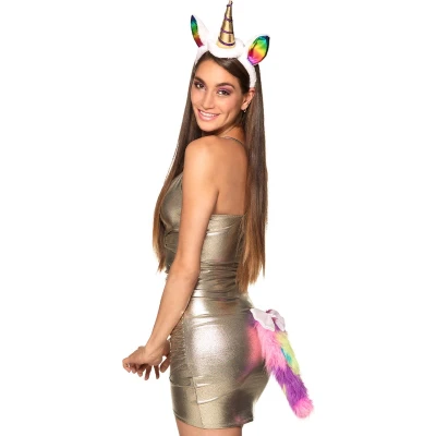 Afbeelding van Unicorn Tiara Met Staart Per Set