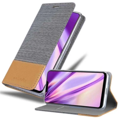 Afbeelding van Cadorabo Hoesje geschikt voor Vivo Y85 in LICHTGRIJS BRUIN Beschermhoes met magnetische sluiting, standfunctie en kaartvakje Book Case Cover Etui