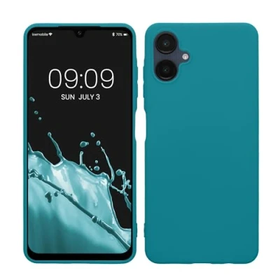 Afbeelding van kwmobile telefoonhoesje geschikt voor Samsung Galaxy A06 Hoesje smartphone Back cover in mat petrol