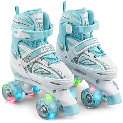 Afbeelding van Apollo Super Quad X Pro, verstelbare rolschaatsen voor kinderen, comfortabele en led rolschaatsen, meisjes jongens, maten 31 tot 42