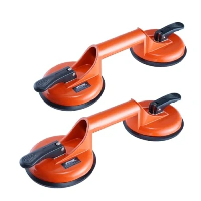 Afbeelding van VEVOR zuignap gemaakt van NBR glasheffer φ119mm vacuümheffer draagvermogen 85 150kg glazen bedrijfstemperatuur 20 60℃ platenheffer vacuümzuignap met ergonomische aluminium handgreep