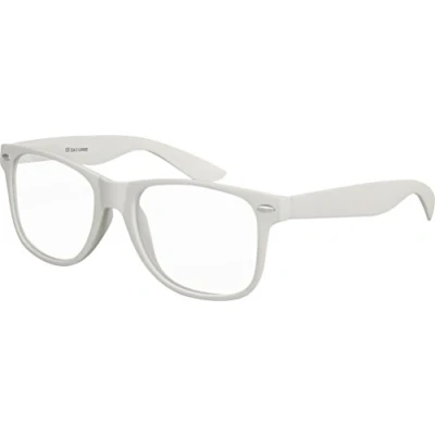 Afbeelding van Balinco Nerd Zonnebril met mat helder glas van rubber, retro, vintage, uniseks, veerscharnier, Lichtgrijs