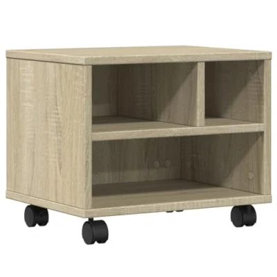 Afbeelding van Printerkastje met wielen 41x32x34,5 cm sonoma eikenkleurig