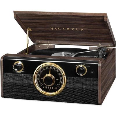 Afbeelding van VICTROLA Muziek Center Vinyl Radio Bluetooth Mahonie