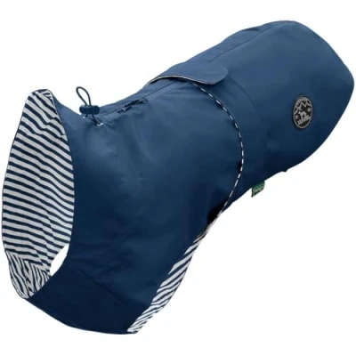 Afbeelding van hunter regenmantel voor honden blauw rug 60 nek 34 72cm romp 58 74cm regenjas