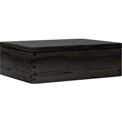 Afbeelding van vidaXL Houten kist met deksel 40x30x13 cm massief grenenhout zwart