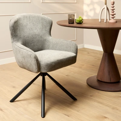 Afbeelding van Mangoe Eetkamerstoel Hanna Ash Grey Met armleuning