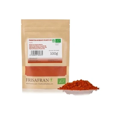 Afbeelding van FRISAFRAN Pikante gerookte paprika van biologisch poeder, 100 g, paprika, sterke gemalen sterk uit Spanje, biologisch, geen additieven,