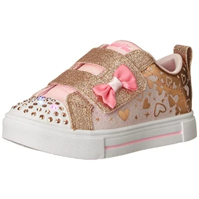 Afbeelding van Skechers Twinkle Sparks Sneakers laag Light pink/rose gold voor kinderen, Maat: 28, Textiel