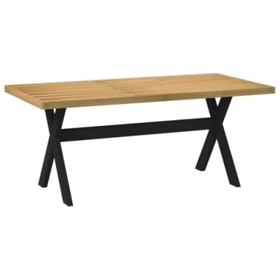 Afbeelding van vidaXL Wandtafel NOAIN X vormige poten 120x30x75 cm massief hout