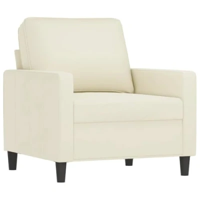 Afbeelding van Fauteuil 60 cm fluweel crèmekleurig