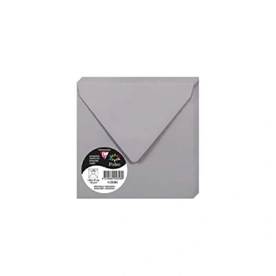 Afbeelding van Clairefontaine 5328C, verpakking met 20 gegomde enveloppen, vierkant, 14 x cm, 120 g/m², kleur: koala grijs, uitnodiging voor evenementen en correspondentie, pollen serie, hoogwaardig glad papier