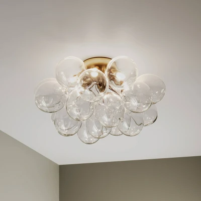 Afbeelding van By Rydéns Gross plafondlamp, messing/helder, Ø 50 cm, glas
