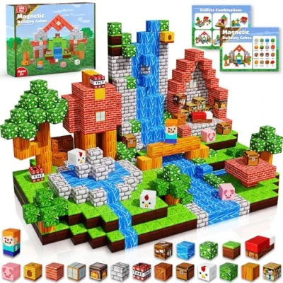 Afbeelding van Goody King magnetische constructie voor kinderen, magnetisch bouwspeelgoed, 100 stuks, kubus jongens en meisjes, creatief Montessori speelgoed kinderen van 3, 4, 5, 6, 7 jaar
