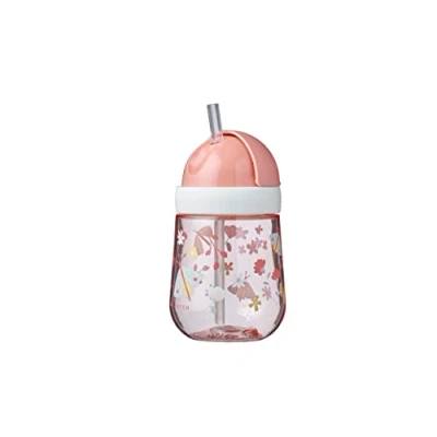 Afbeelding van Mepal Rietjesbeker Little Dutch Flowers And Butterflies Roze