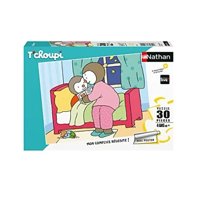 Afbeelding van Nathan Kinderpuzzel 30 stukjes T&#039;choupi doet dodo meisjes of jongens vanaf 4 jaar hoogwaardige puzzel dik en duurzaam karton dagelijks gezin 86369