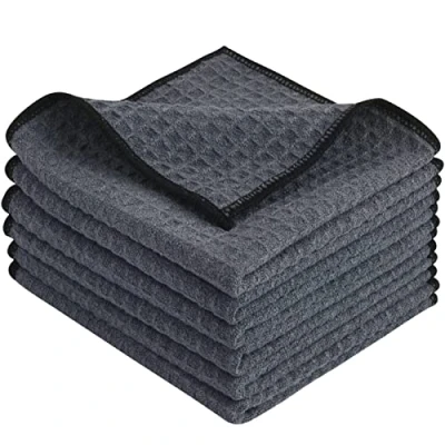 Afbeelding van KinHwa Microfiber Vaatdoeken Dikke Wafel Weave Keuken Ultra Absorberende 30cm x 6 Pack Grijs