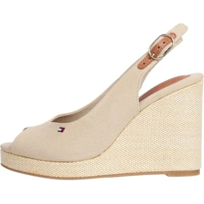 Afbeelding van Tommy Hilfiger Sandalen met sleehak, Dames, Maat: 40, Horseradish Textiel