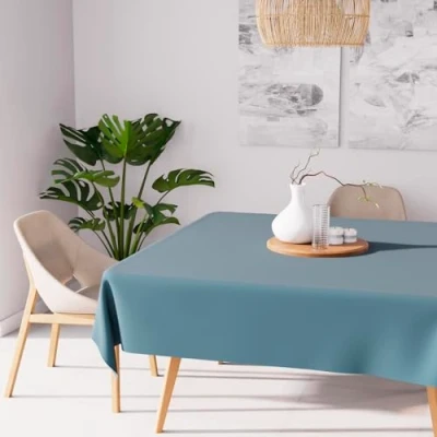 Image de Nappe anti tâches carrée 140X140 cm ALIX bleu celadon par Soleil d&#039;ocre