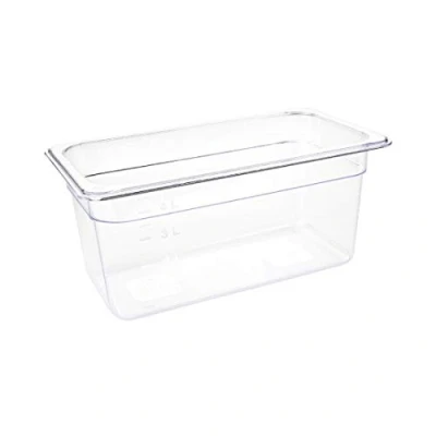 Afbeelding van Vogue U234 Gastronorm container van polycarbonaat 1/3, inhoud 5,1 l, 325 mm L x 176 B 150 H transparant