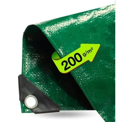 Afbeelding van Afdekzeil, 3 x 4 m, waterdicht, 150 g/m², groen, dekzeil met oogjes voor tentzeil, bouwzeil, m
