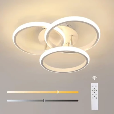 Afbeelding van Comely Plafondlamp LED Soffitto 40CM Dimmerabile, 42W 4500LM Lampada da Bianca Moderna, Plafondcamera Letto Rotondo Regolabile 3000 6500K per Cucina, Soggiorno, balkon