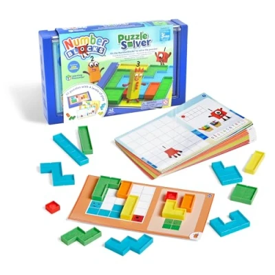 Afbeelding van Learning Resources Numberblocks Oplosser, speelgoed voor kinderen vanaf 3 jaar, 50 puzzels met 4 spelniveaus, reisspellen, meerkleurig, HM96320UK