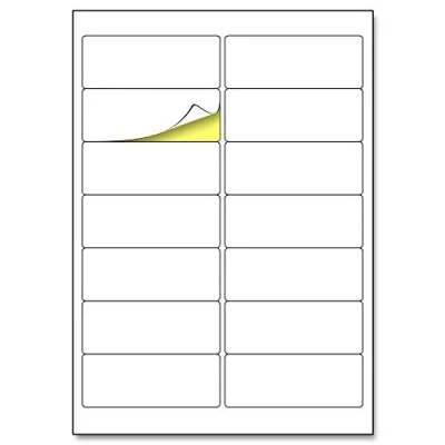 Afbeelding van 14 per vel, 25 vellen, A4 witte sticker adreslabels, laser/inkjetprinten 99,1 x 38,1 mm