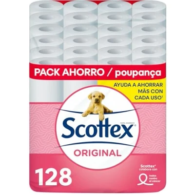 Image de Scottex Papier hygiénique, Papier, Blanc, 128 Unité (Paquete de 1)